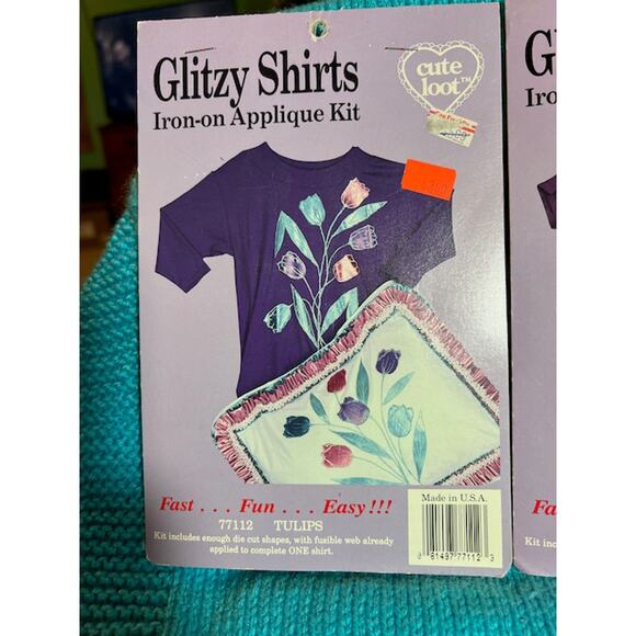 Glitzy shirts Appliqué pattern Tulips and gold roses - Picture 3 of 6